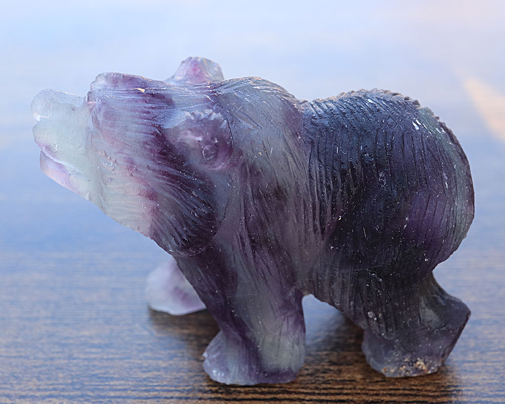 楽天市場】天然石 フローライト 彫刻 熊 くま ベアー カービング