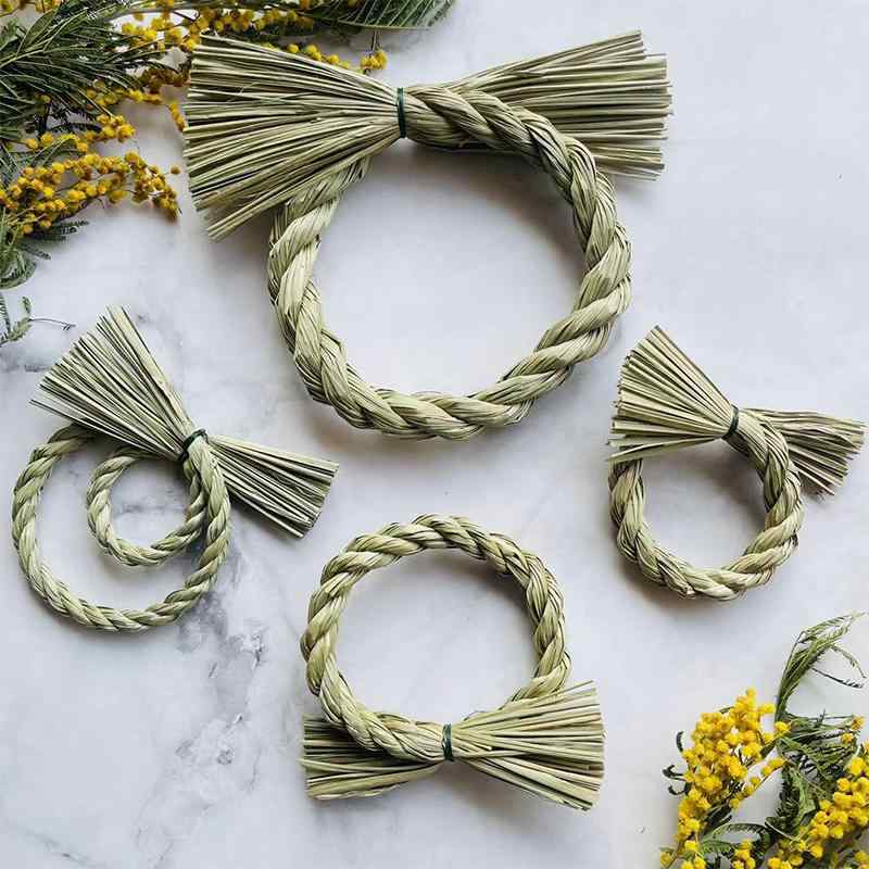 楽天市場】しめ縄飾り 材料 リース 淡水草 ラフィア ロープ リング 縦