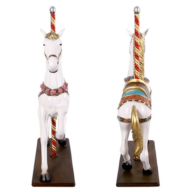 楽天市場】FRPオブジェ 回転木馬置物 動物 メリーゴーランド 遊園地