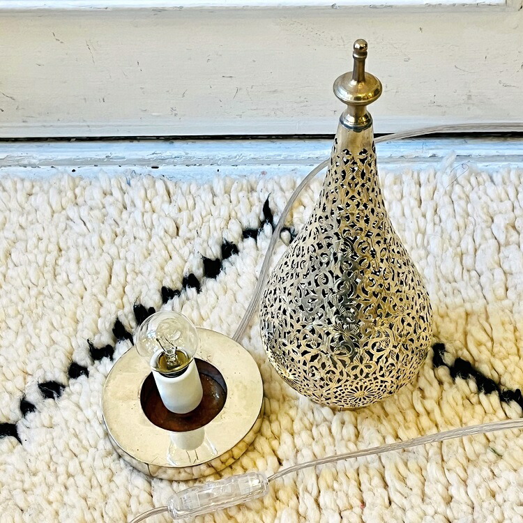 楽天市場】モロッコ 真鍮ランプ「マムーニアS/シルバー」真鍮 ミニ