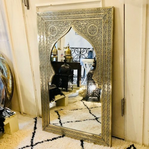 楽天市場】モロッカンミラー 「モスクXL /シルバー」 モロッコ 鏡