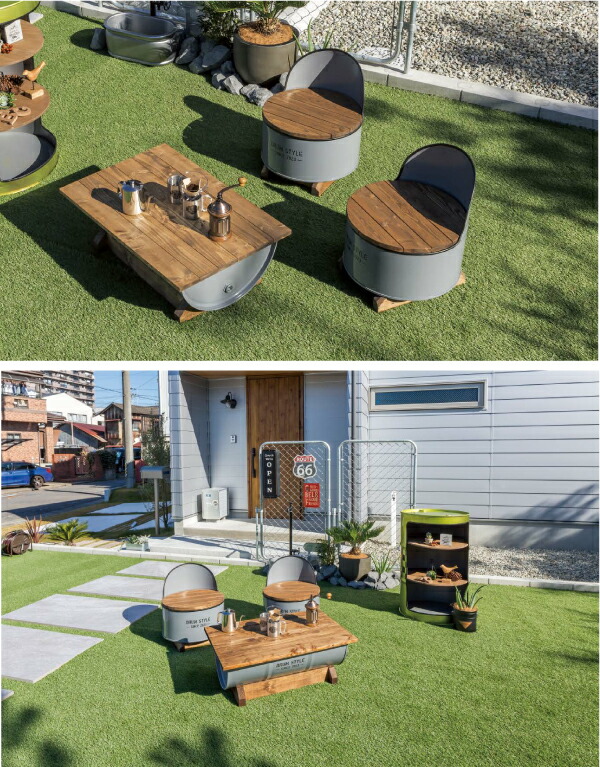 楽天市場】屋外家具 チェアx2台 テーブルセット アメリカン