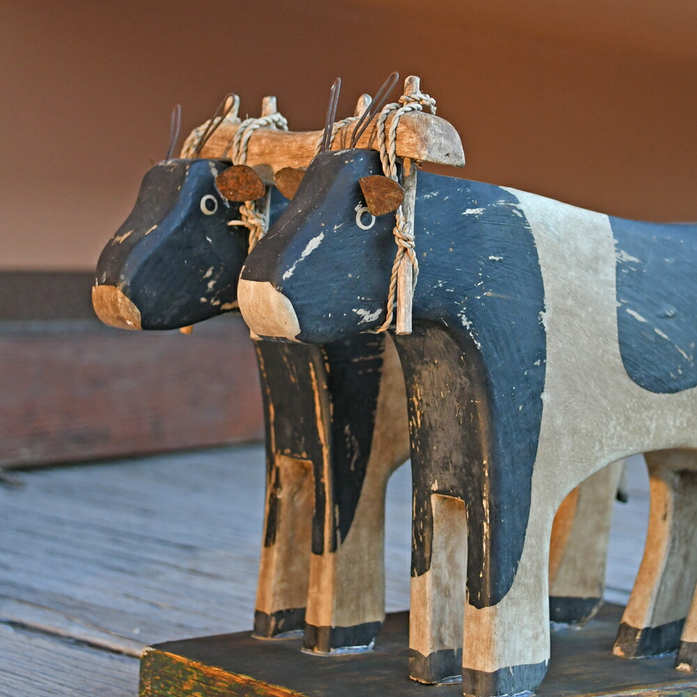 楽天市場】ウッドカービング オックス #2 (ステイ)【木彫り 手作り