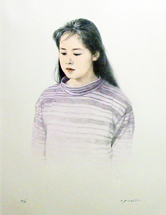 楽天市場】藤井 勉 「 少女 」 リトグラフ ( 石版画 ) + 手彩色 : 内田画廊
