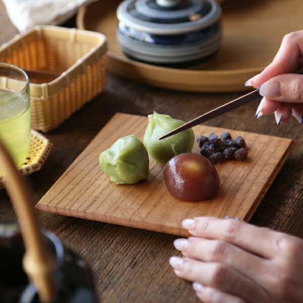 楽天市場】四十沢木材工芸 KITO 匙面菓子皿 四角 木製 銘々皿 取り皿