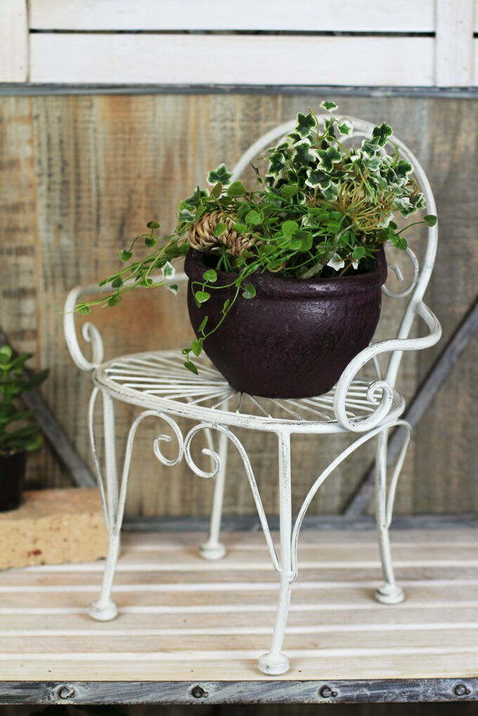 楽天市場】ガーデニング雑貨 アンティーク チェア型 フラワースタンド