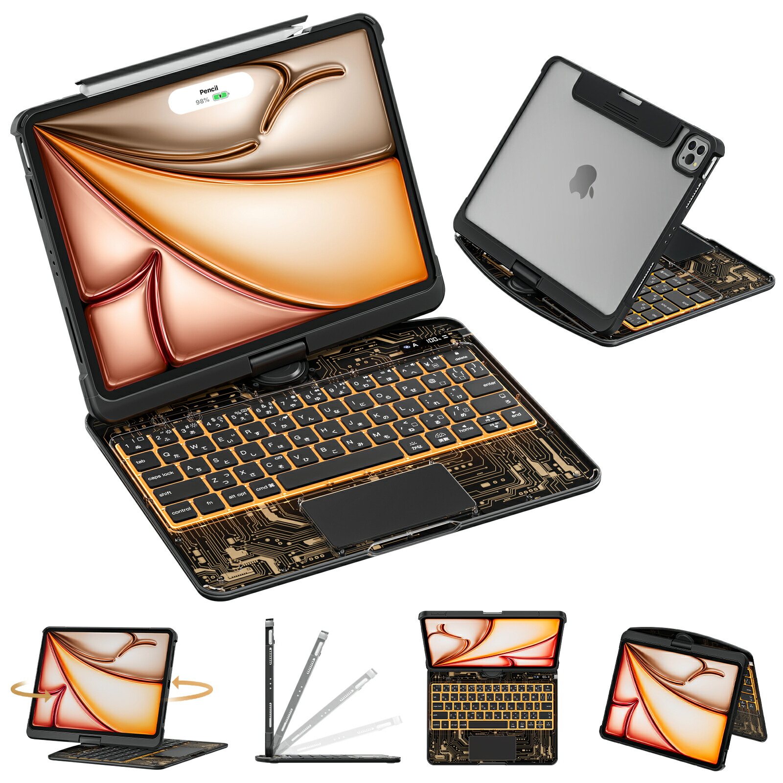 iPadが瞬時にエレガントなMacBook仕様に早替り♪❤ケース＆キーボード