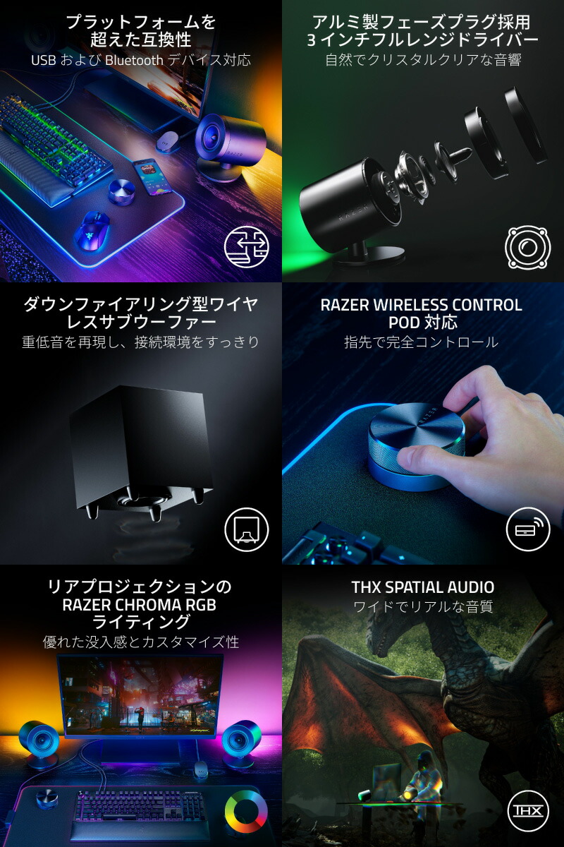 楽天市場】【Razer公式】 Razer Nommo V2 Pro Bluetooth 5.3