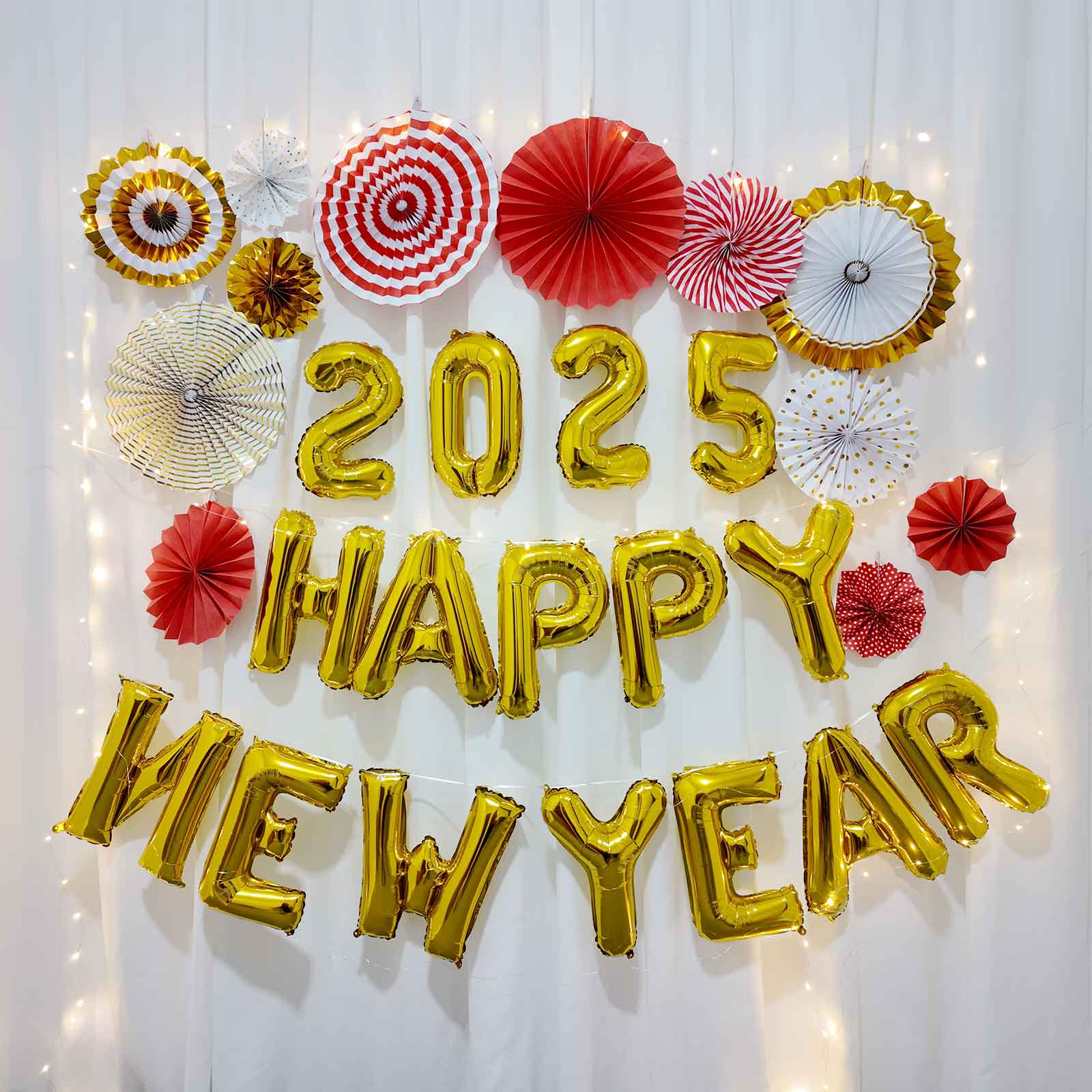 楽天市場】2026 新年会 飾り付け バルーン ペーパーファン 12枚 LED