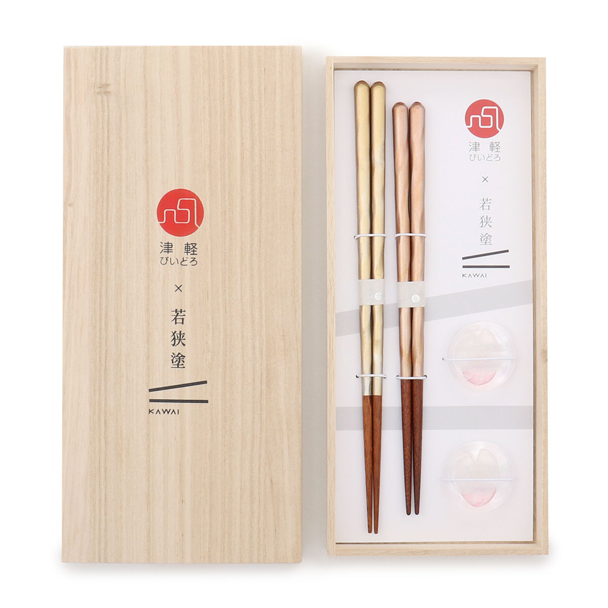 楽天市場】箸 箸置き ペア セット 桐箱入り 津軽びいどろ 若狭塗 宝生