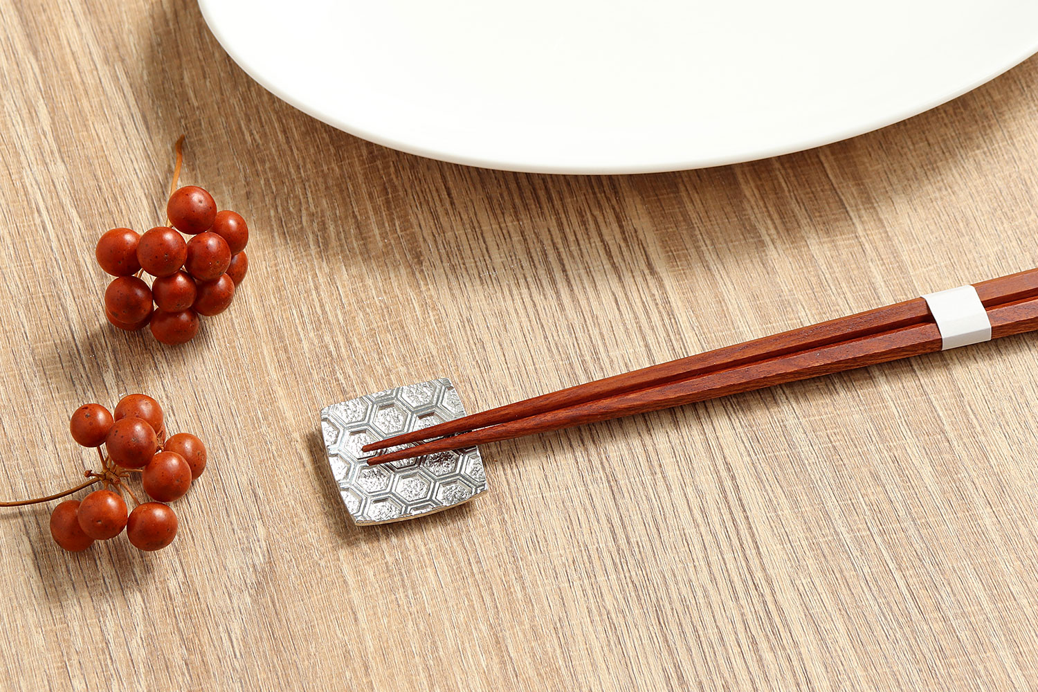 A1265-4/在銘/仁清菊月箸置5客/和食器/懐石道具/ A1265-4/在銘/仁清菊