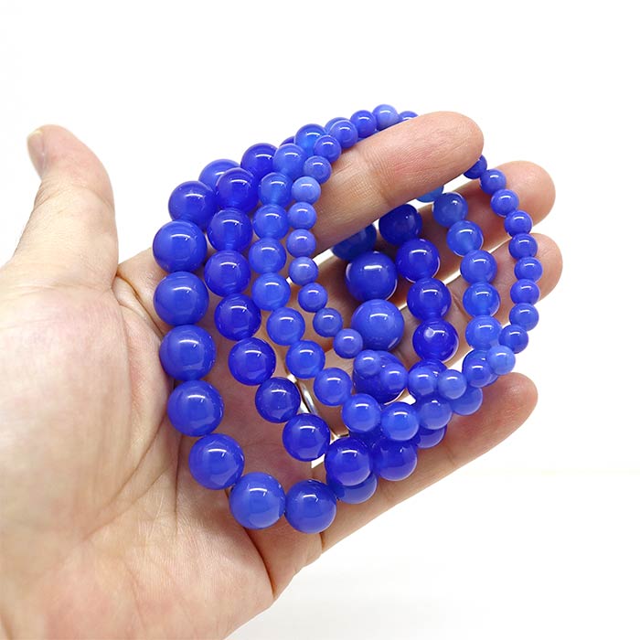 楽天市場】ブルーアゲート ブレスレット 青瑪瑙 6mm 8mm 10mm 12mm 内