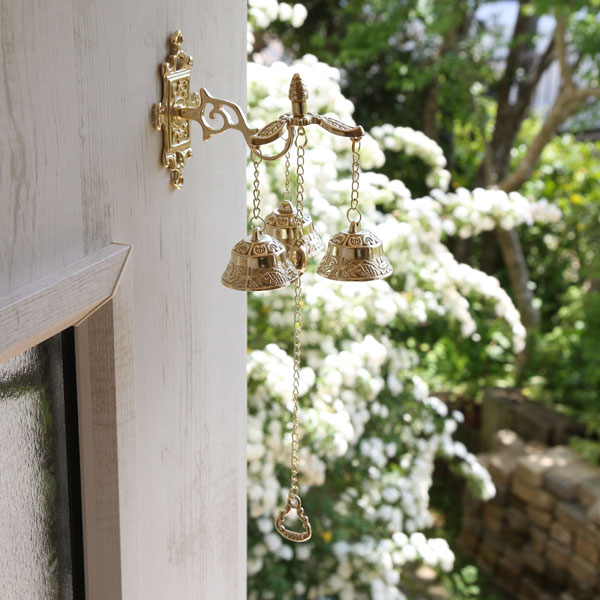 楽天市場】ガーデン ベル 真鍮製玄関ベル 真鍮製 3連ガーデンベル 防犯