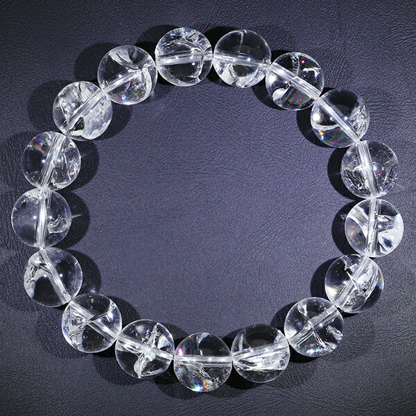 楽天市場】ヒマラヤ 天然 レインボークォーツ 虹入り水晶 ブレスレット