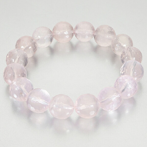 楽天市場】ローズクォーツ 128面 カット ブレスレット 12mm 17〜18cm M