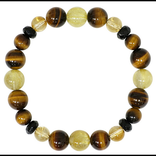 楽天市場】金運上昇 10mm 19cm 金針ルチルクォーツ タイガーアイ