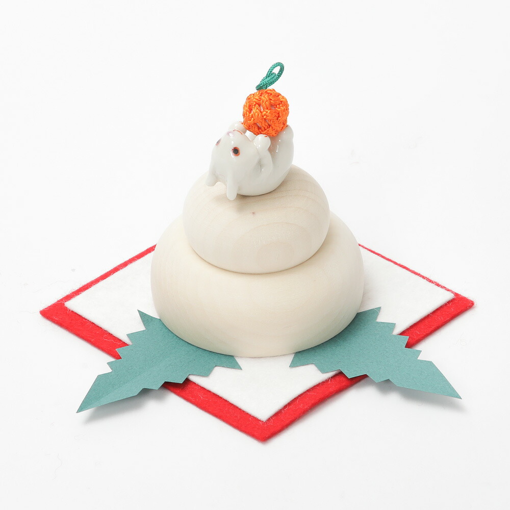 楽天市場】【売切終了】 正月飾り うさぎ 鏡餅 木製 陶器 正月 干支 卯