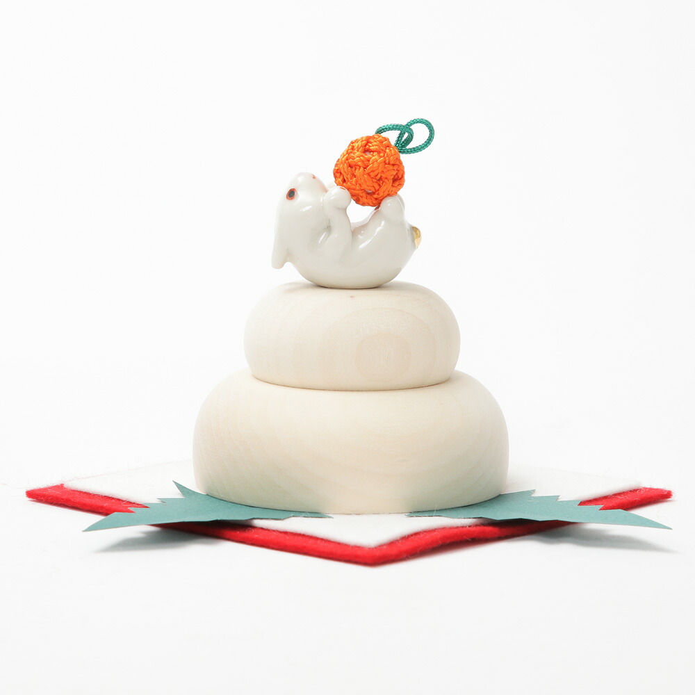 楽天市場】【売切終了】 正月飾り うさぎ 鏡餅 木製 陶器 正月 干支 卯