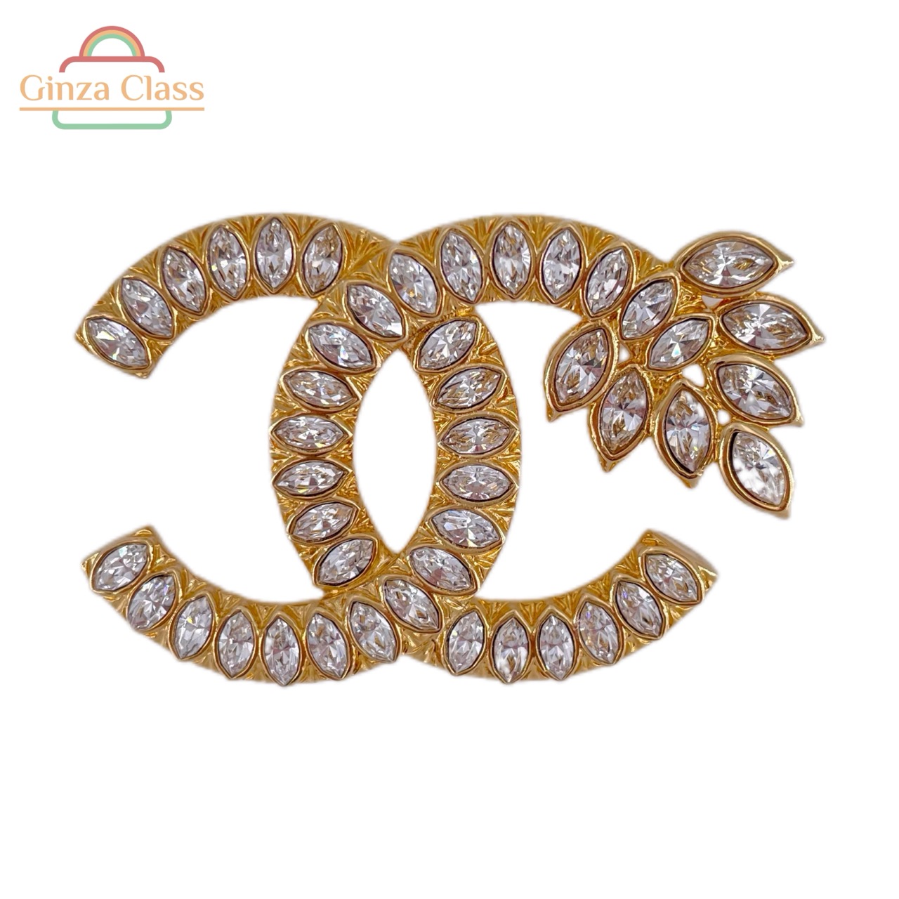 楽天市場】CHANEL シャネル ココマーク ラインストーン ブローチ GP