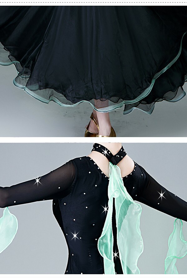 美品 社交ダンス衣装】ワンピース ドレス 水色 ライトブルー