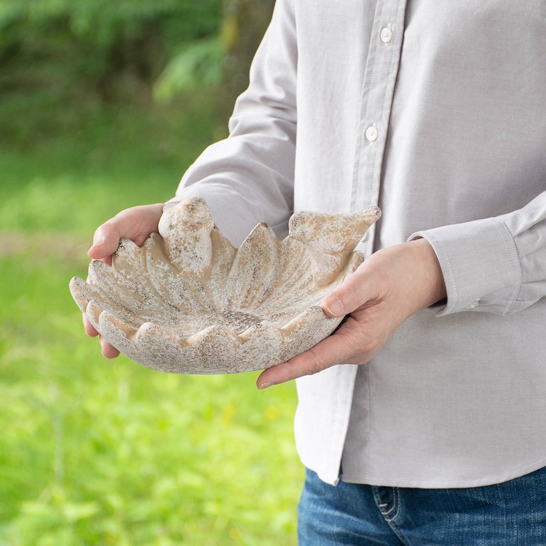 楽天市場】アンティーク調ガーデンオーナメント バードバス フラワー S