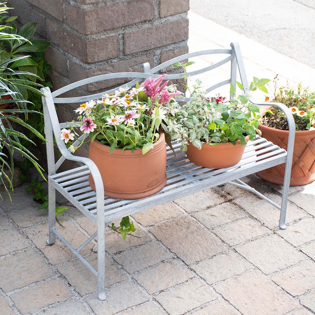 楽天市場】日本製 アイアン オリジナルベンチ Aタイプ ジンク フラワー