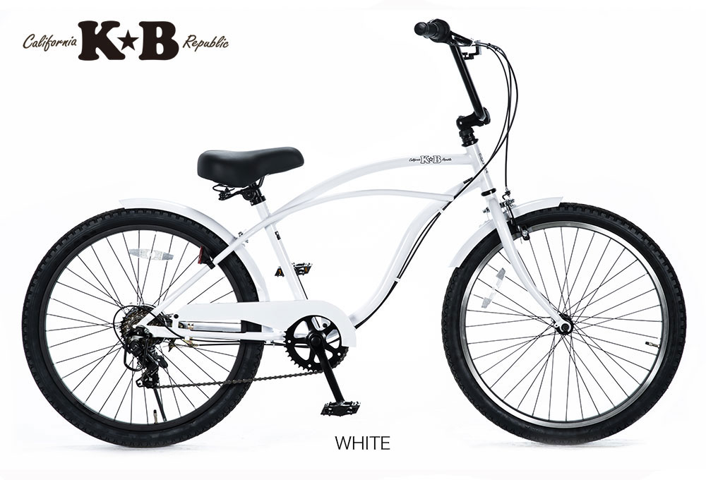 楽天市場】KB/ケイビービーチクルーザー 24インチ 外装6段ギア RAINBOW