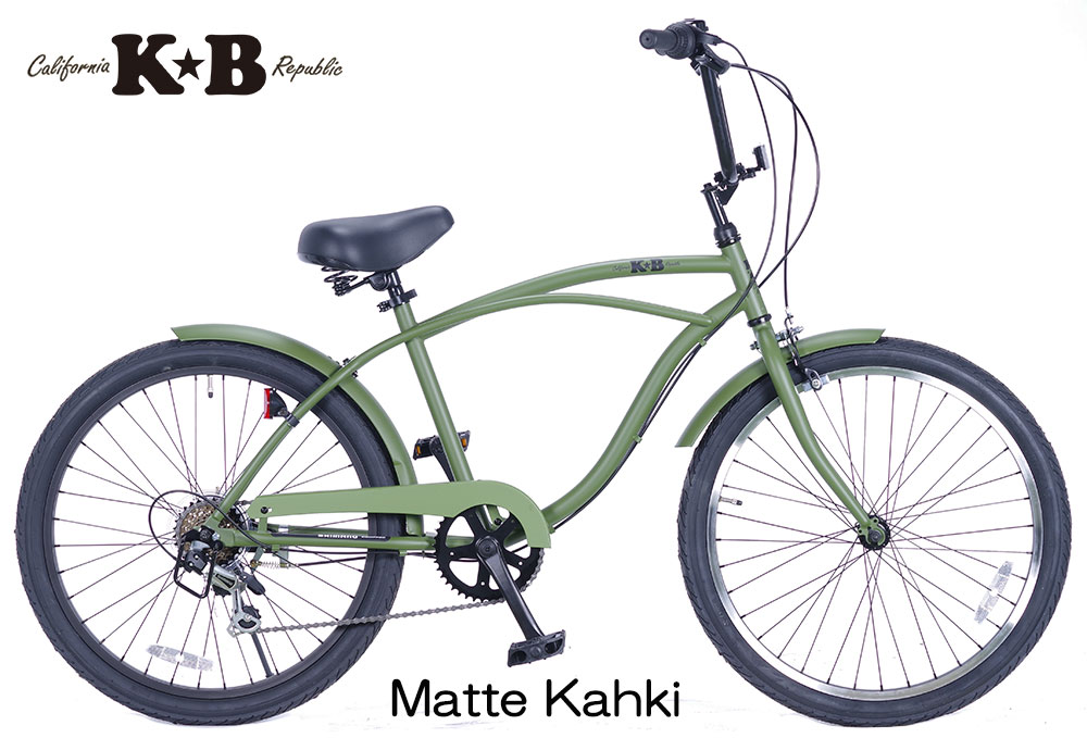 楽天市場】KB/ケイビービーチクルーザー 24インチ 外装6段ギア RAINBOW