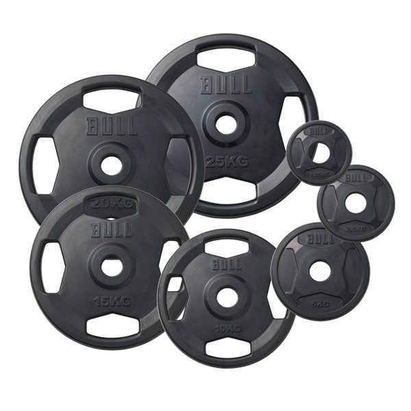 楽天市場】BULL ラバープレート15kg（2枚1組、50mm径） 筋トレ
