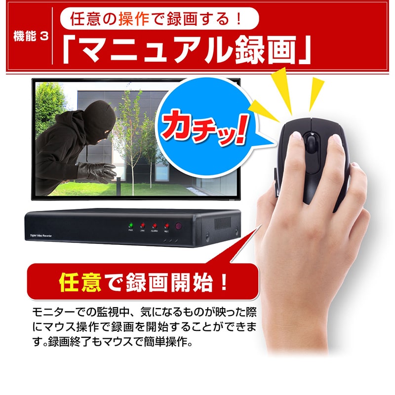 楽天市場】【期間限定ポイント5倍】 防犯カメラ 4台 4ch 録画機