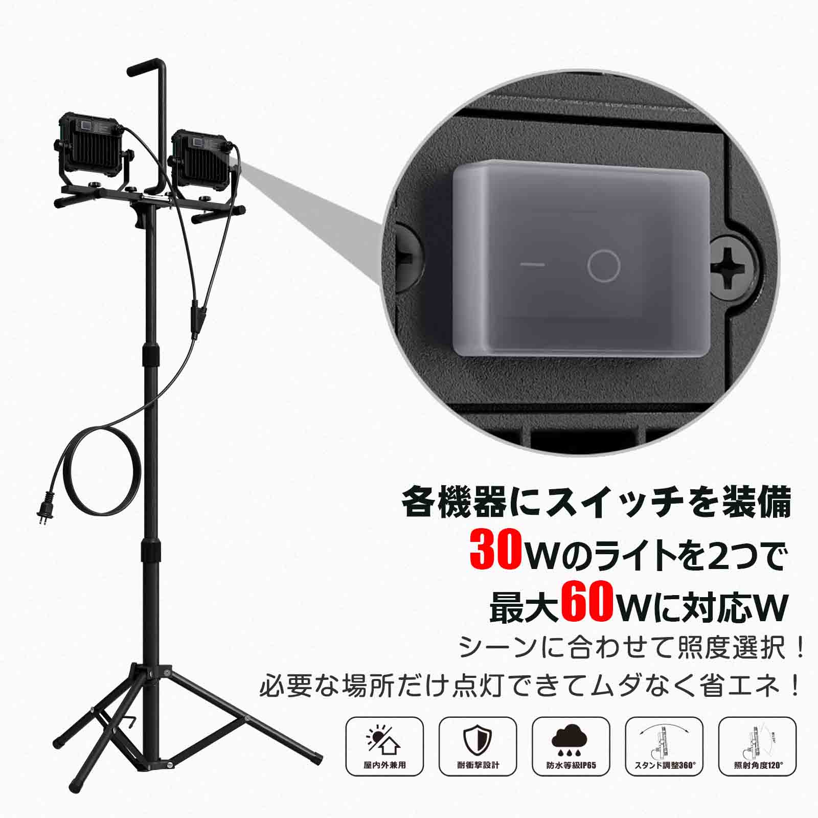 RDS照明LQMF-Ⅱスタンドセット コード付き RDS照明LQMF-Ⅱスタンド