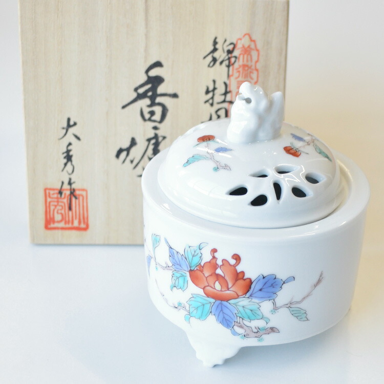 楽天市場】【日本香堂】錦牡丹竹絵 筒型 有田焼【送料無料】【有田焼