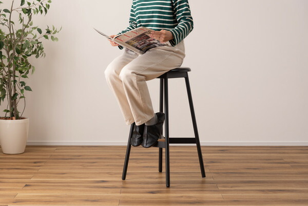 BIK20 シンプルモダン パープル系 スツール アイアン脚 アクセント