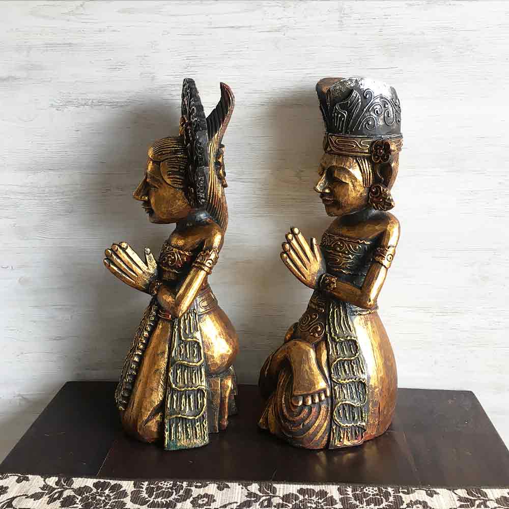 楽天市場】【在庫限り】人気 木製 置物 男女 ペアセット オブジェ