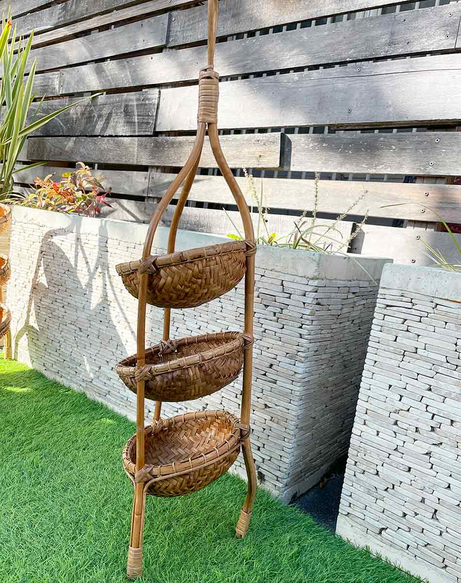 楽天市場】【ポイントUP アジアン バリ】 ラタン 3段 シェルフ かご