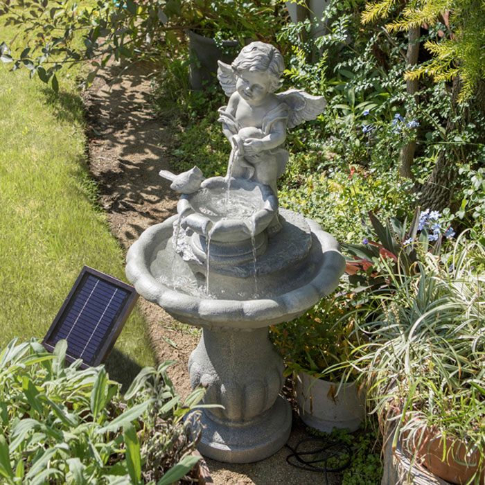 楽天市場】ソーラーファウンテン 噴水 高さ86cm エンジェル 天使