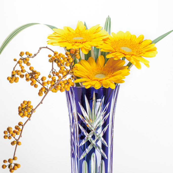 楽天市場】江戸切子 花瓶 【硝子工房 彩鳳 直営店】 剣矢来文様