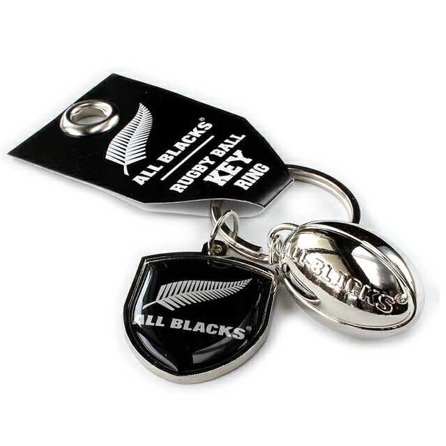 楽天市場】公式グッズオールブラックス ラグビーボール キーホルダー