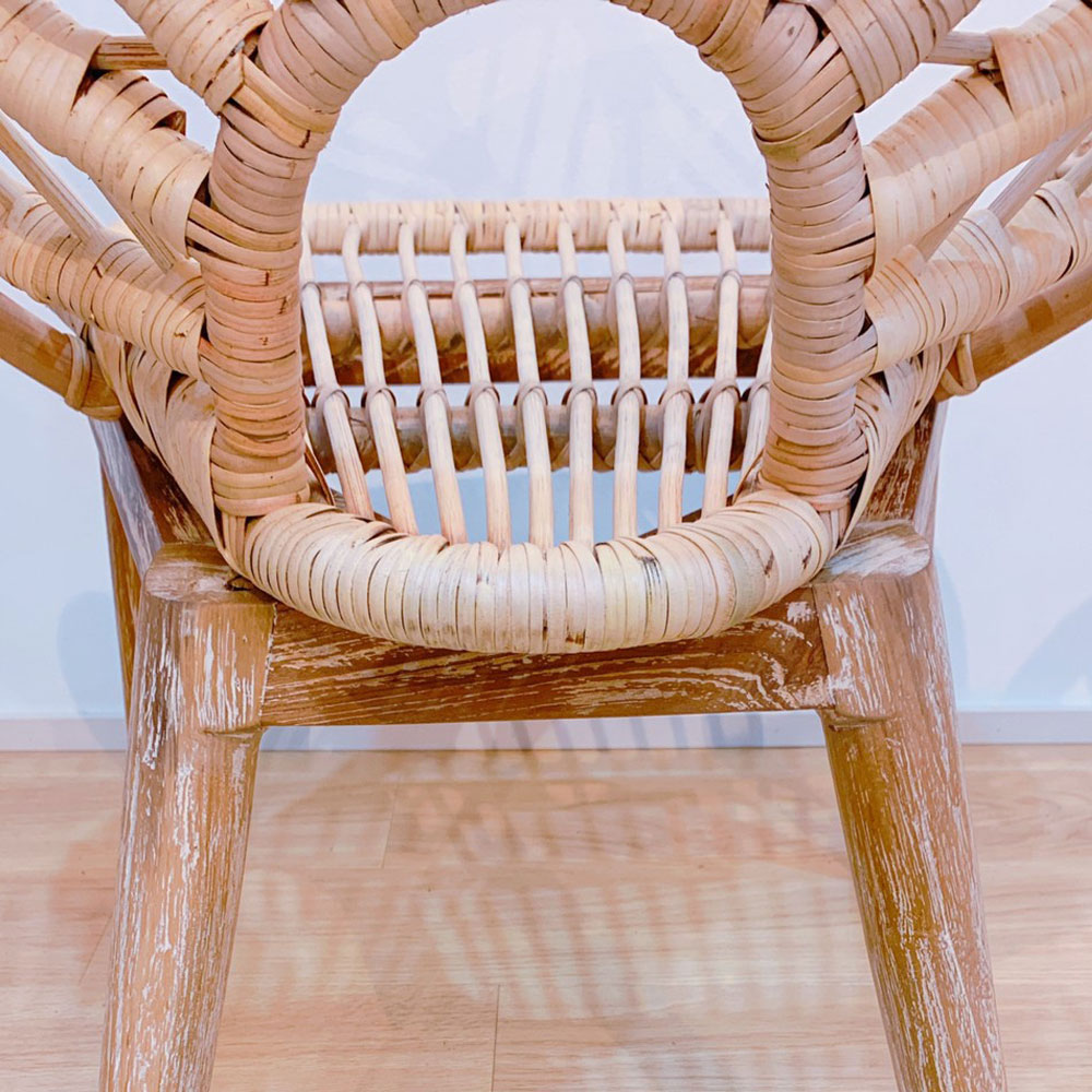 楽天市場】ラタン×チーク無垢材フラワーチェア チェア おしゃれ 北欧