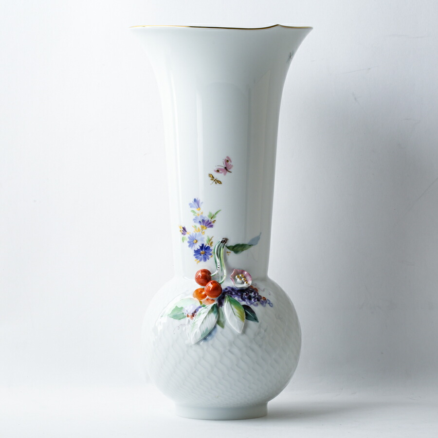 楽天市場】Meissen マイセン 波の戯れ チェリー フラワーベース 花瓶