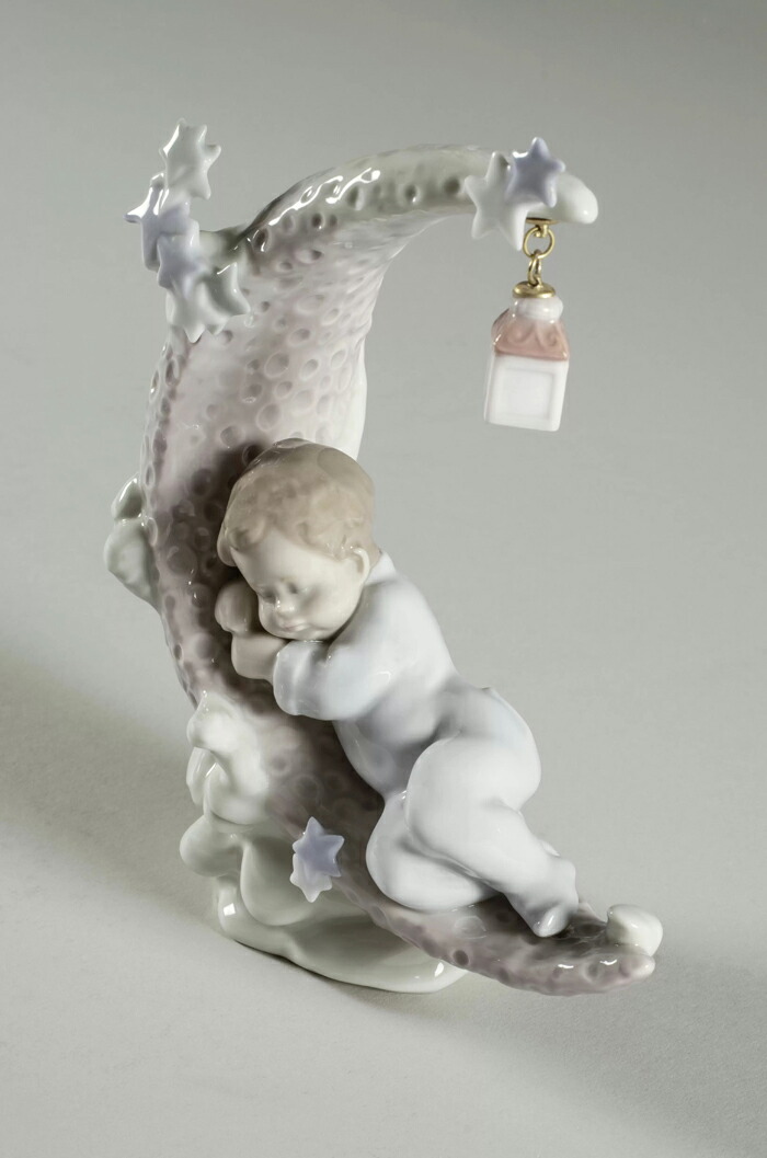 楽天市場】お月さまのベッド LLADRO リヤドロ 男の子 月 星 フィギュ