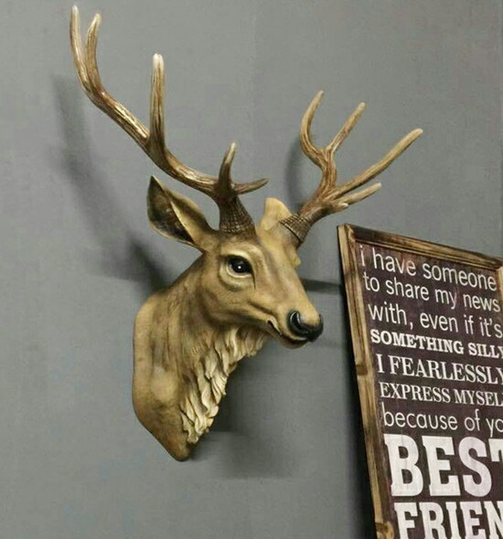 楽天市場】リアル 壁掛け 鹿 オブジェ 剥製 インテリア アニマル