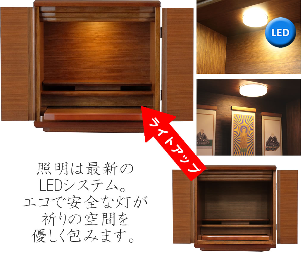 楽天市場】仏具セット付き ミニ仏壇 モダン仏壇 ミント 14号