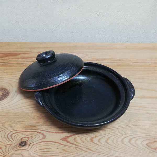 楽天市場】【取寄品】 萬古焼 黒釉 5号陶板 柳川 ふた付き柳川鍋
