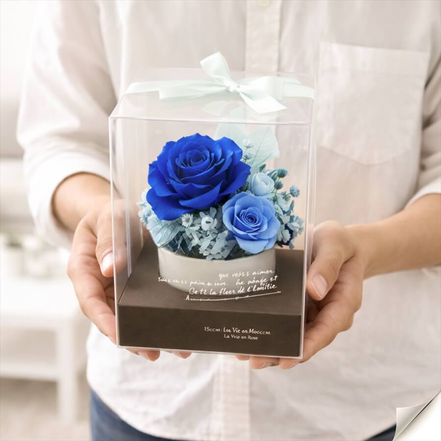 楽天市場】＼10％OFFクーポン／ プリザーブドフラワー 青いバラ ブルー