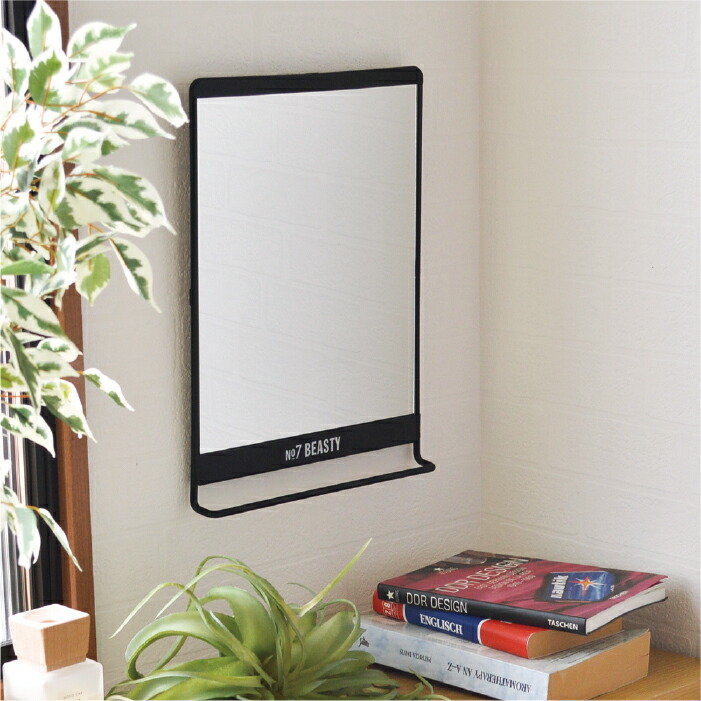 楽天市場】壁掛けミラー ブラック スチール 無骨 / ［グラン ウォール