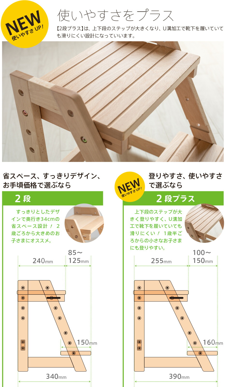 楽天市場】木製 「ステップ＆スツール」【滑り止め付き新仕様】 子供