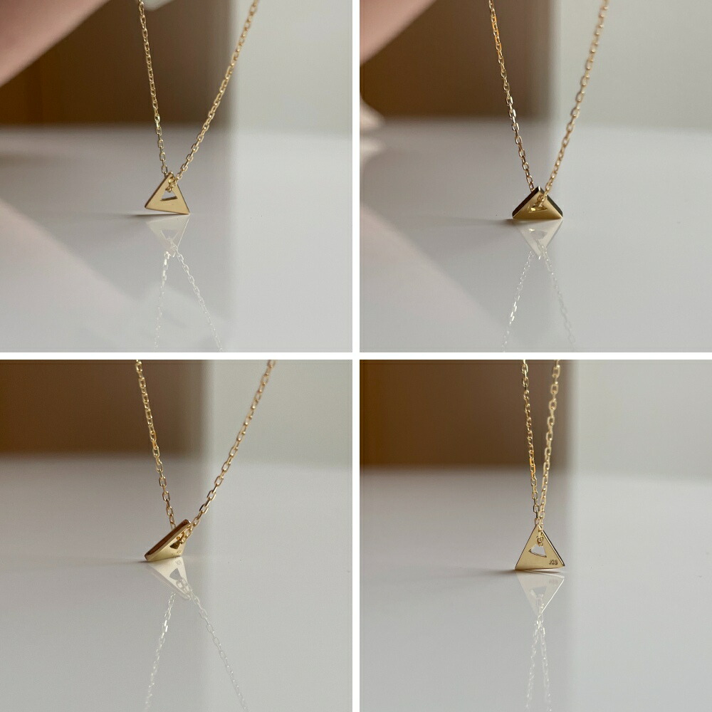 楽天市場】トライアングル 三角形 ネックレス【日本製 18金 華奢