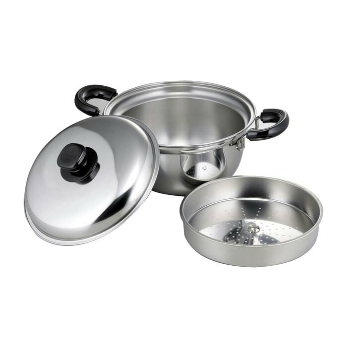 楽天市場】【日本製】べんり鍋24cm スチーム目皿つきガス火専用 29321