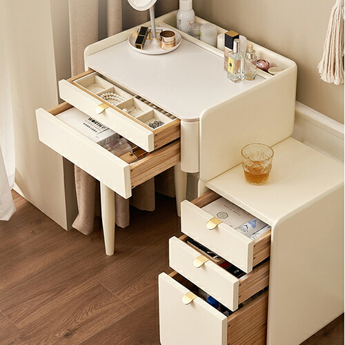 ホワイトドレッサー大理石調デスクのみ 訳あり品写真をご確認J205-80